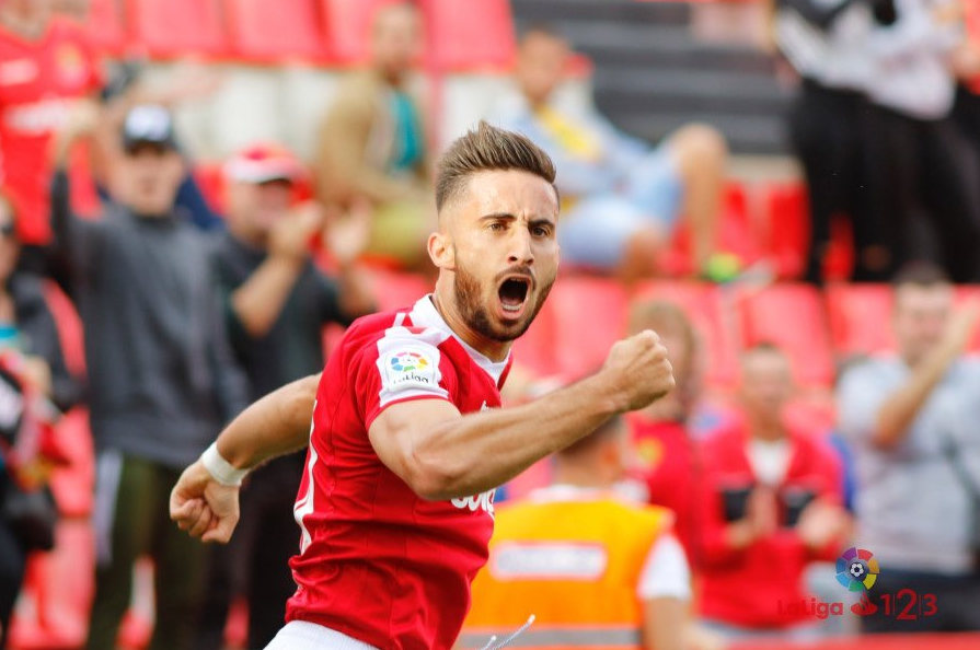 Omar Perdomo celebrando el 1-0